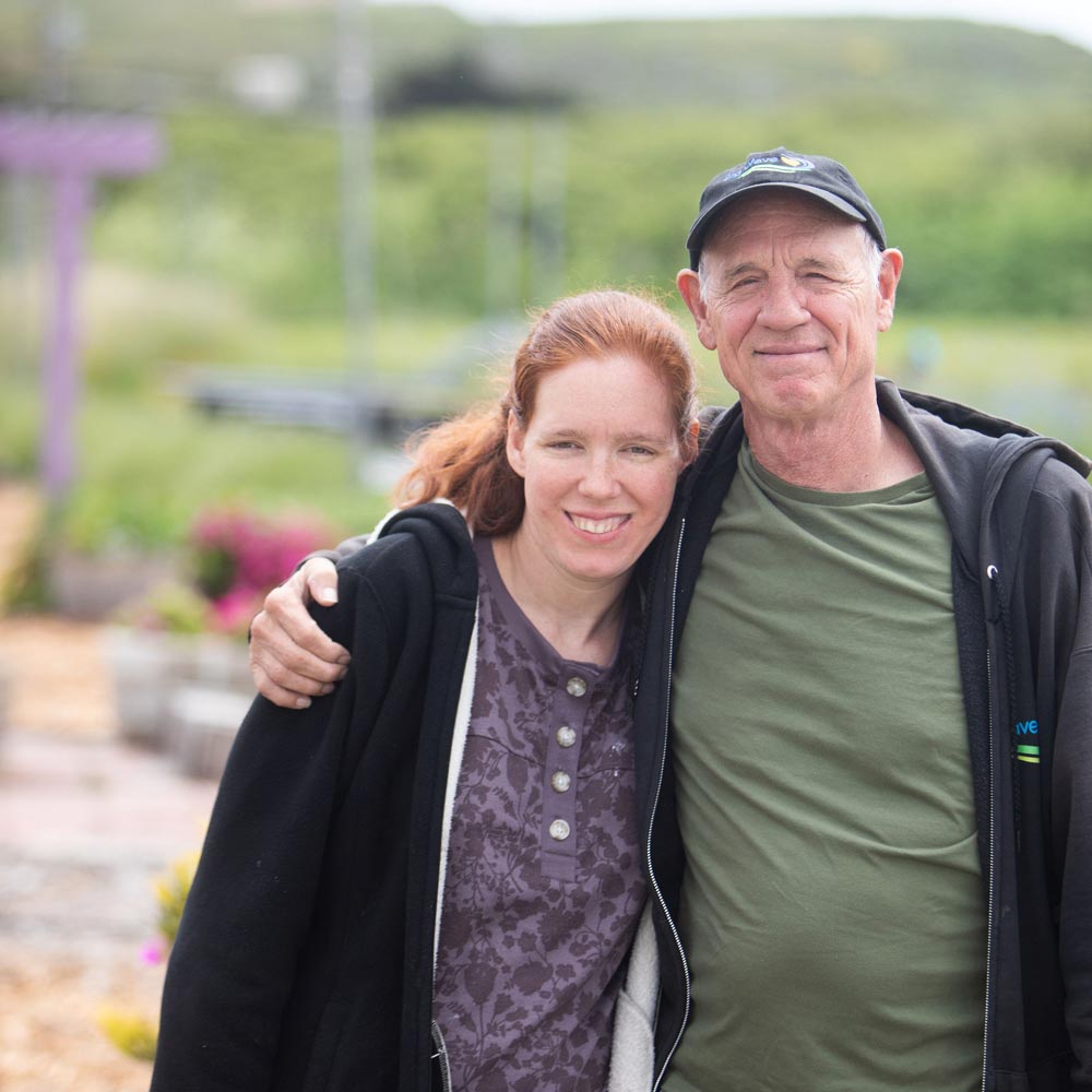 Big Wave resident and her father