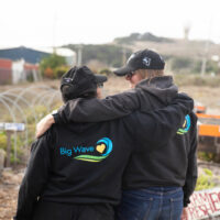 Friends enjoy time together at Big Wave Farm