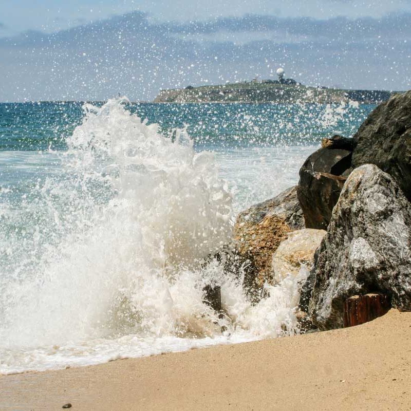 Half Moon Bay beach waves crashing on shore by Noah Boyer